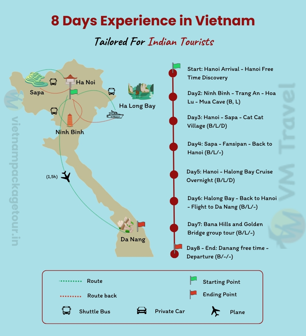 Real Taste of Vietnam 13 days Map